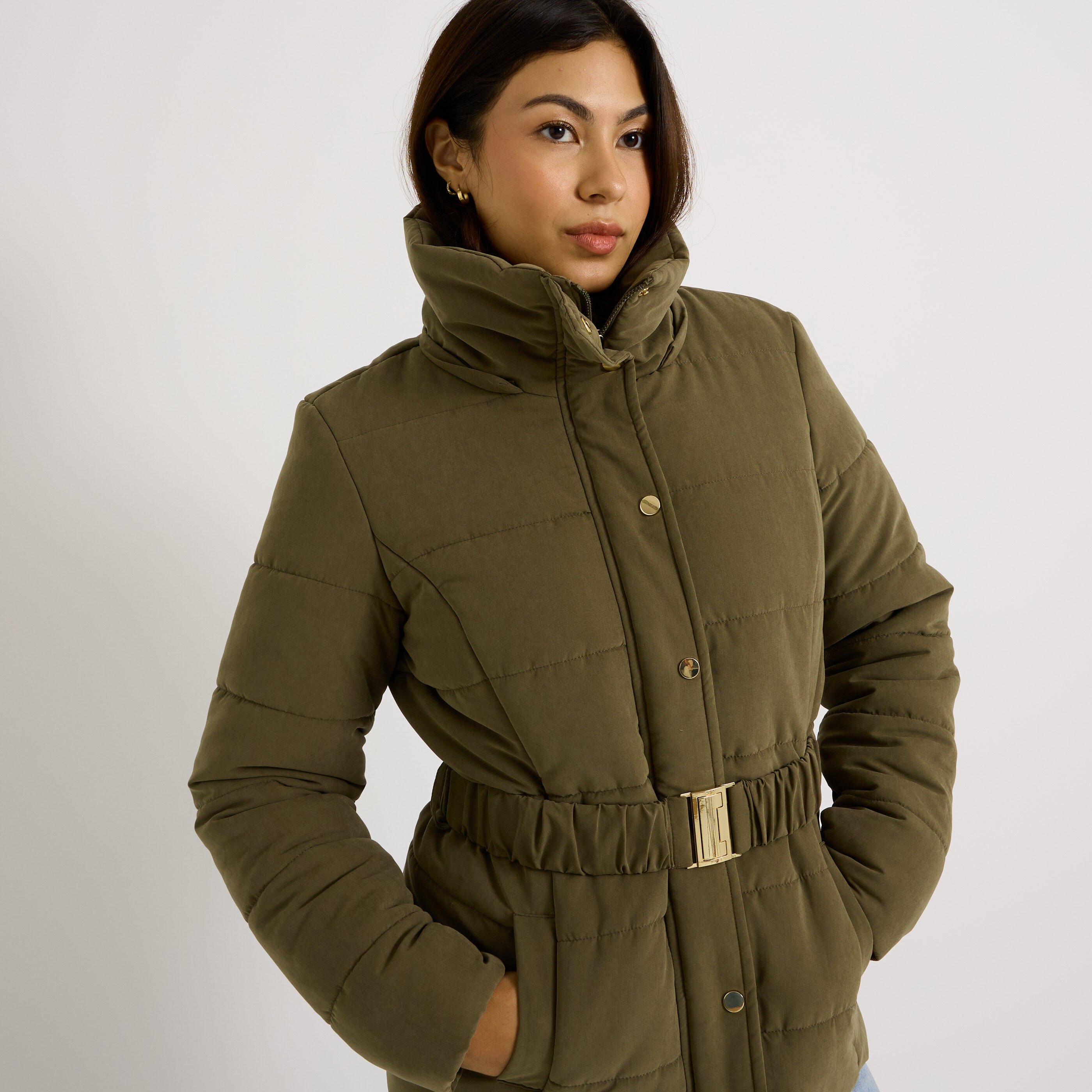 Doudoune courte &agrave; capuche amovible femme