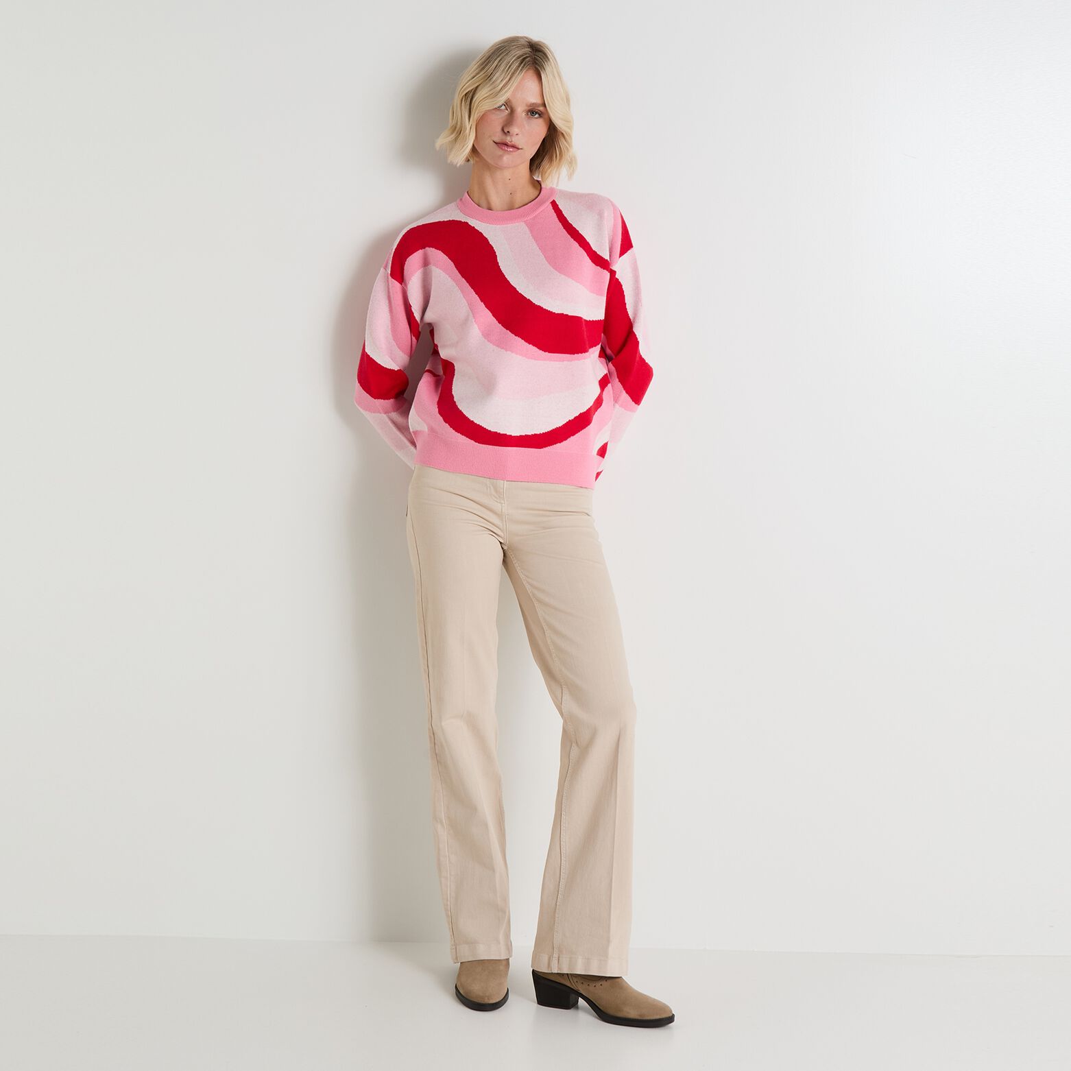 Pull col rond femme
