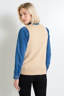 Pull col V femme