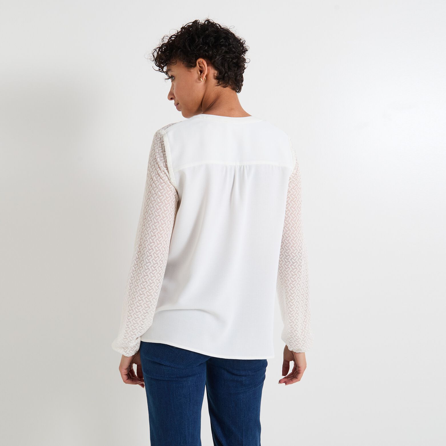 Chemise col V femme