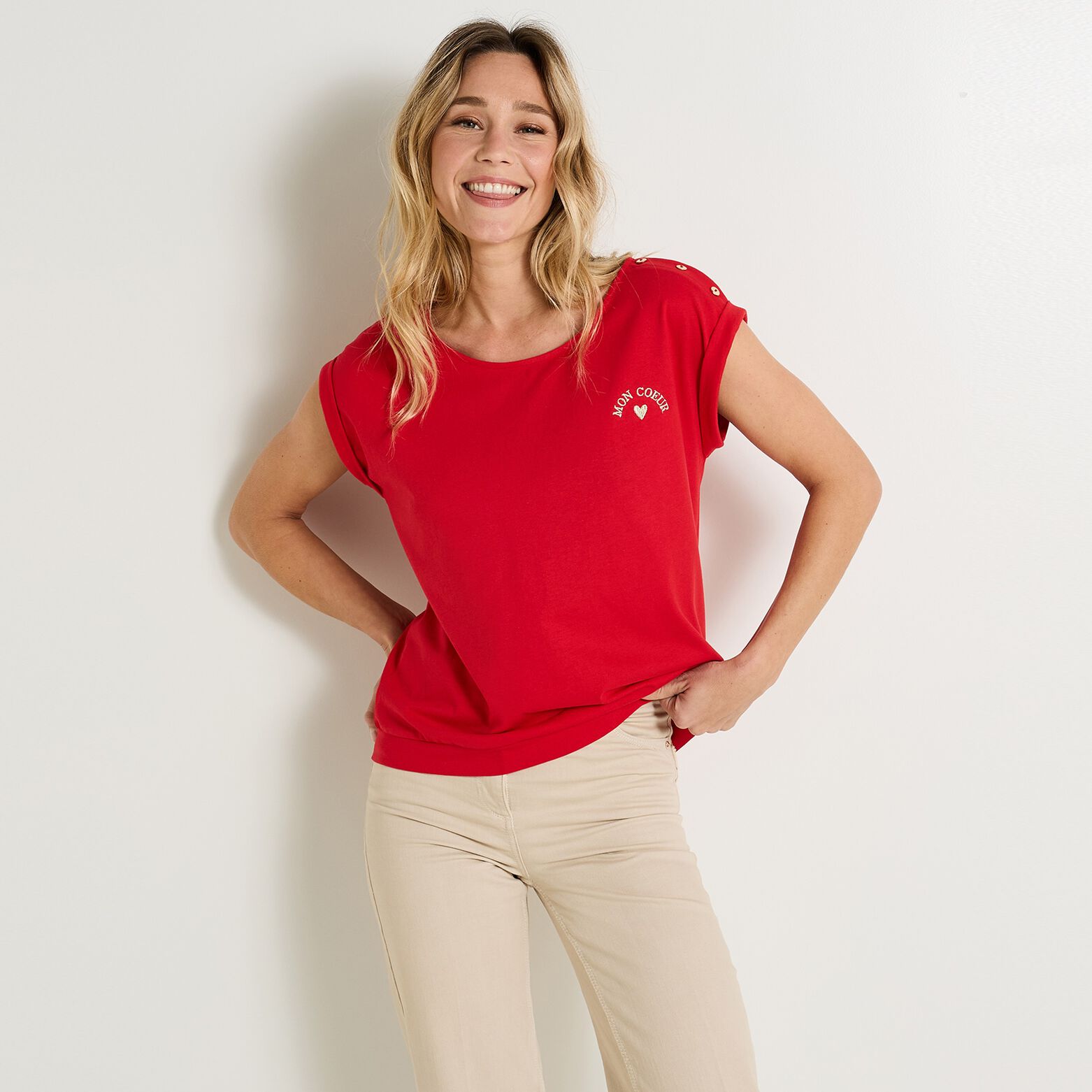 T-shirt col bateau femme