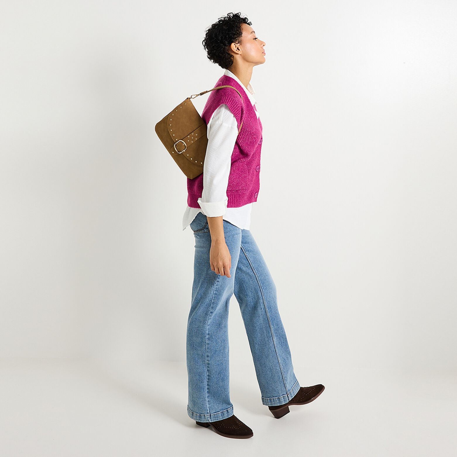 Gilet col V femme