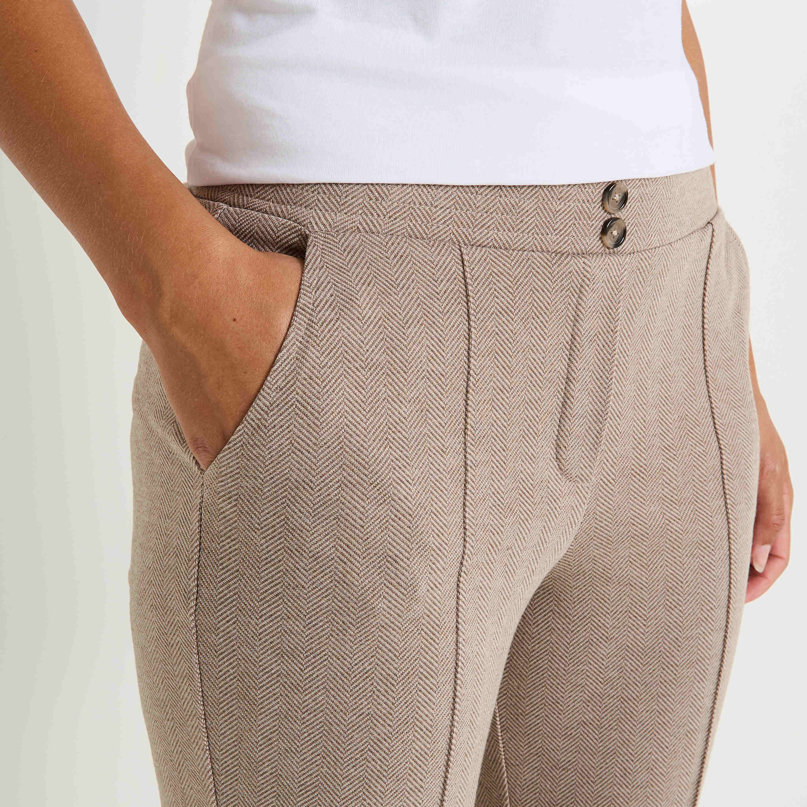Pantalon cigarette en maille femme