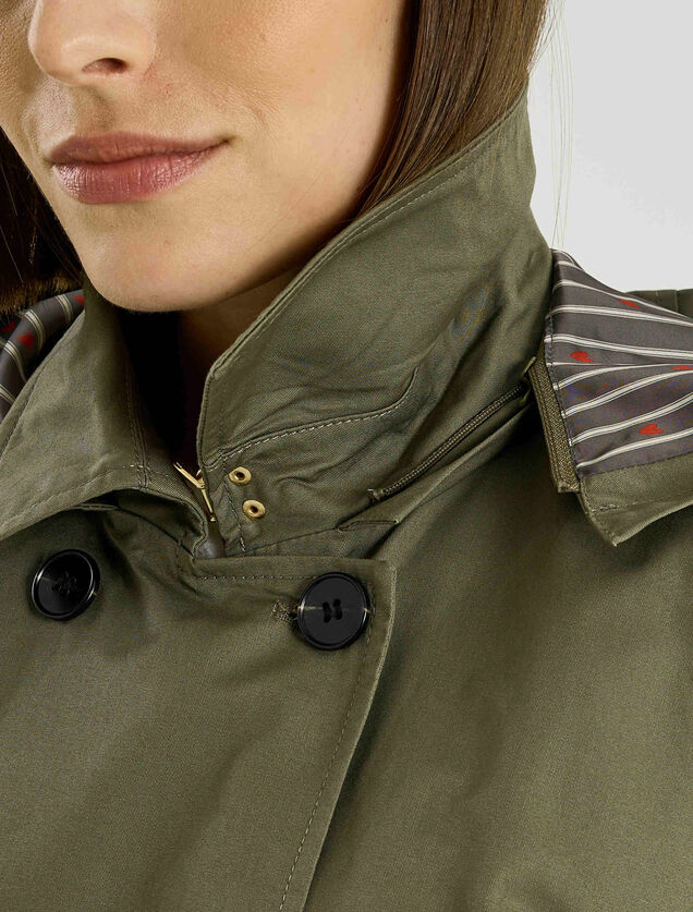 Trench long &agrave; capuche amovible femme
