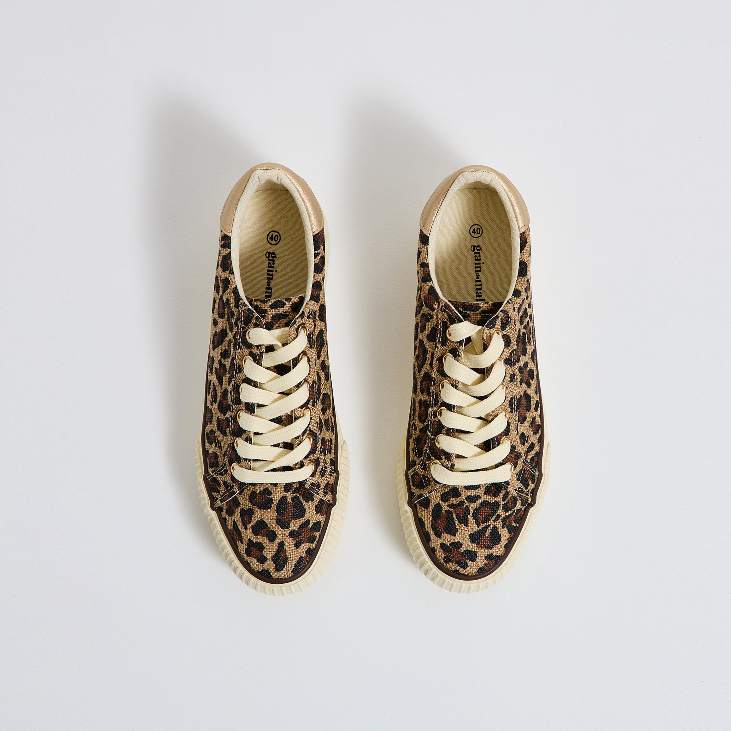 Baskets imprim&eacute; l&eacute;opard femme