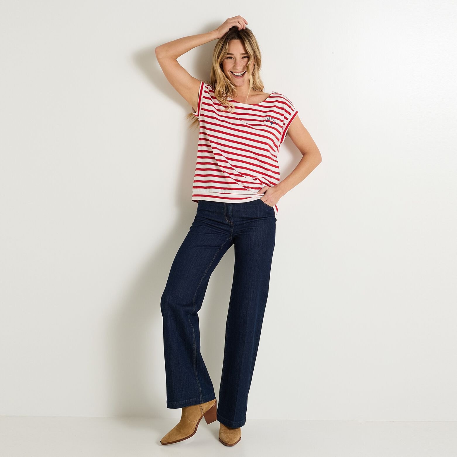 T-shirt col bateau femme