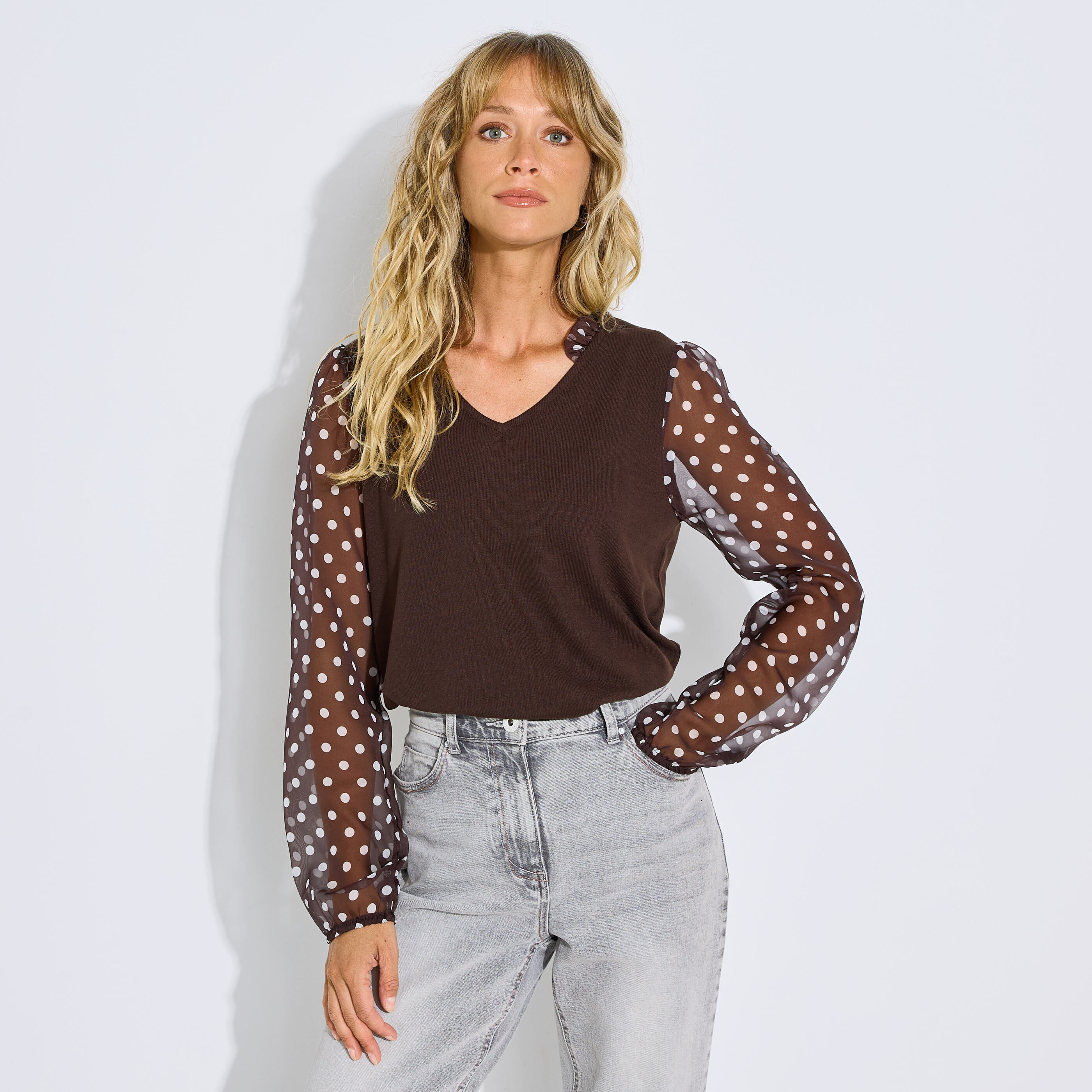 T-shirt manche voile femme