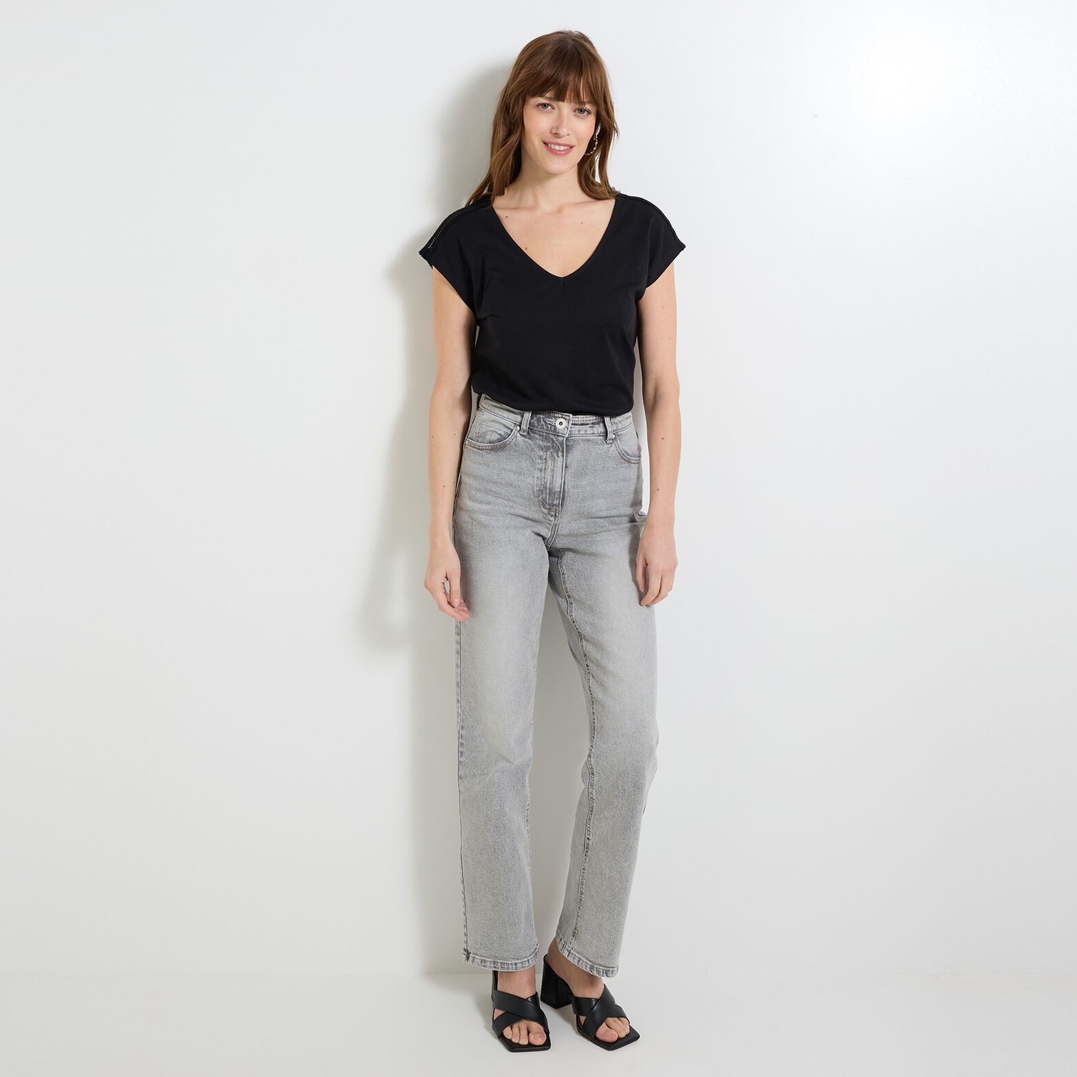 T-shirt col V femme