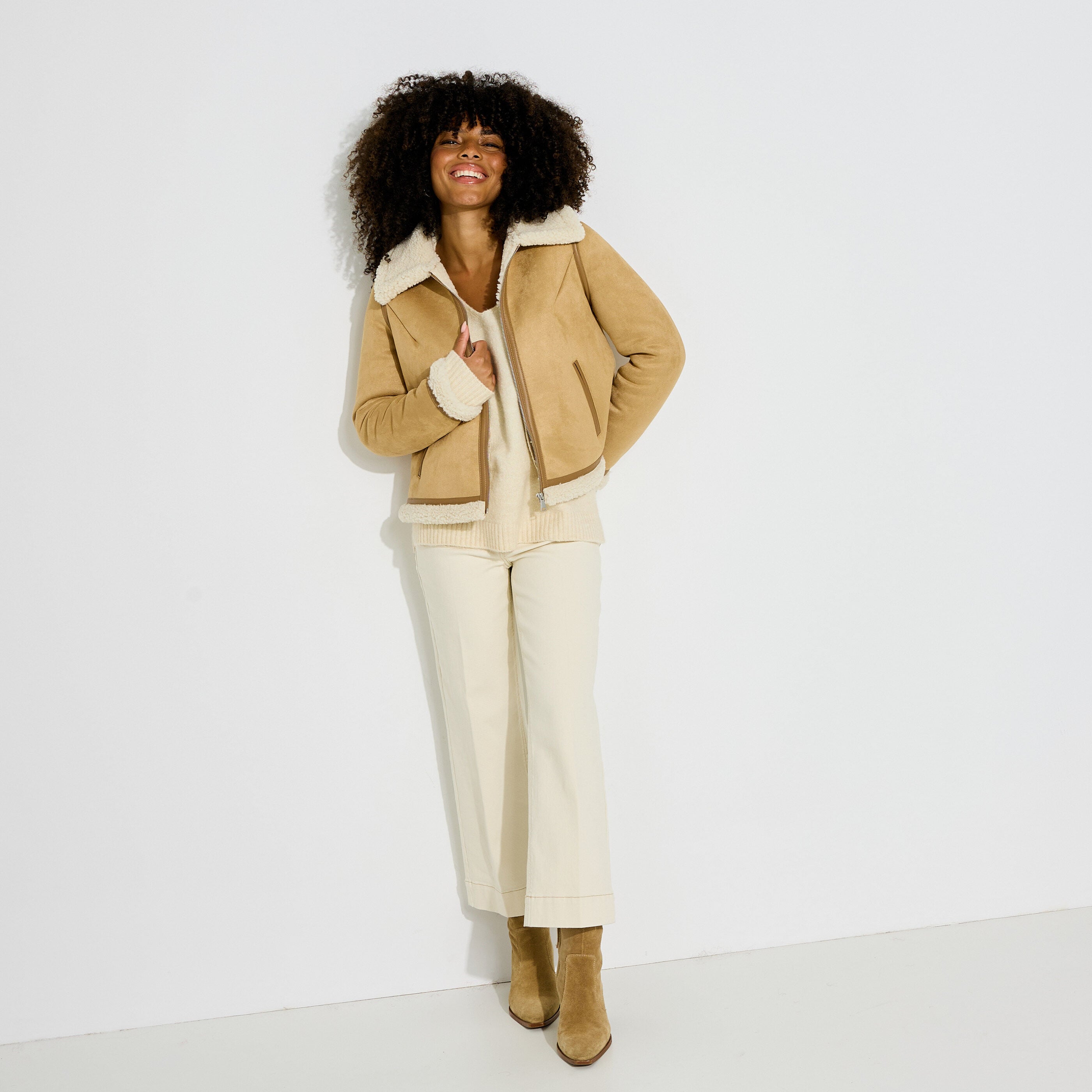 Blouson en su&eacute;dine femme