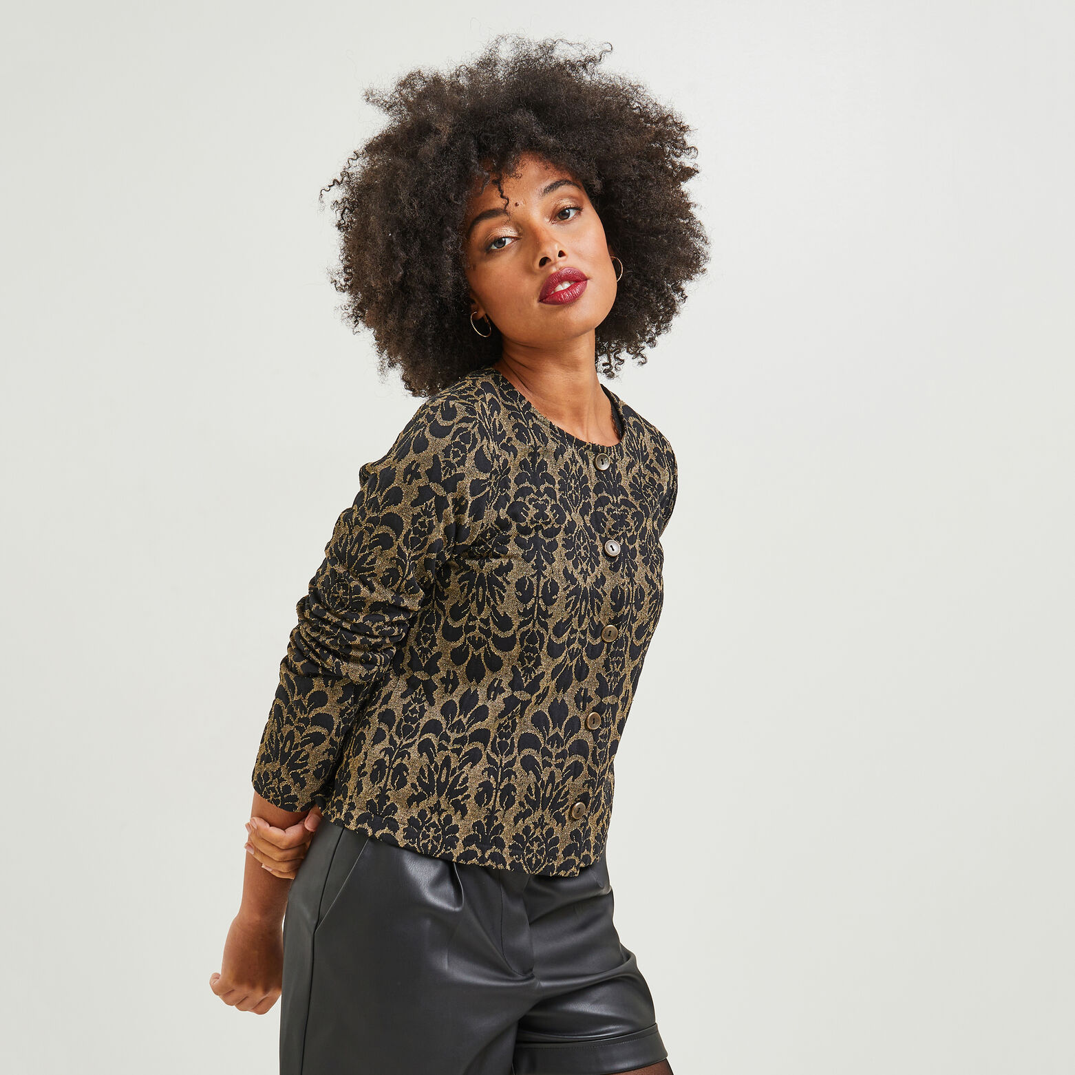 Veste maille jacquard femme