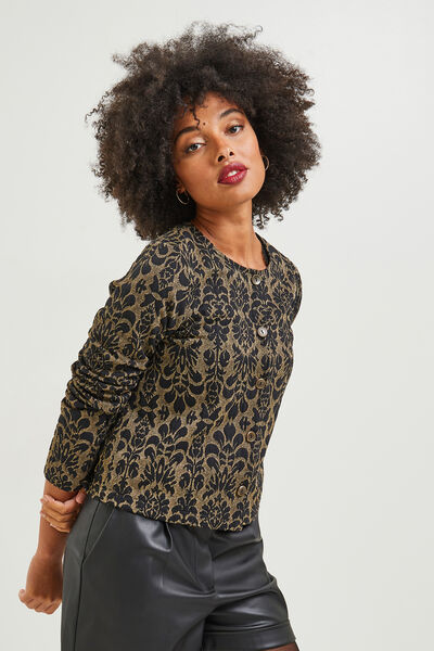 Veste maille jacquard femme