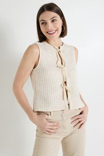 Gilet côtelé sans manches femme