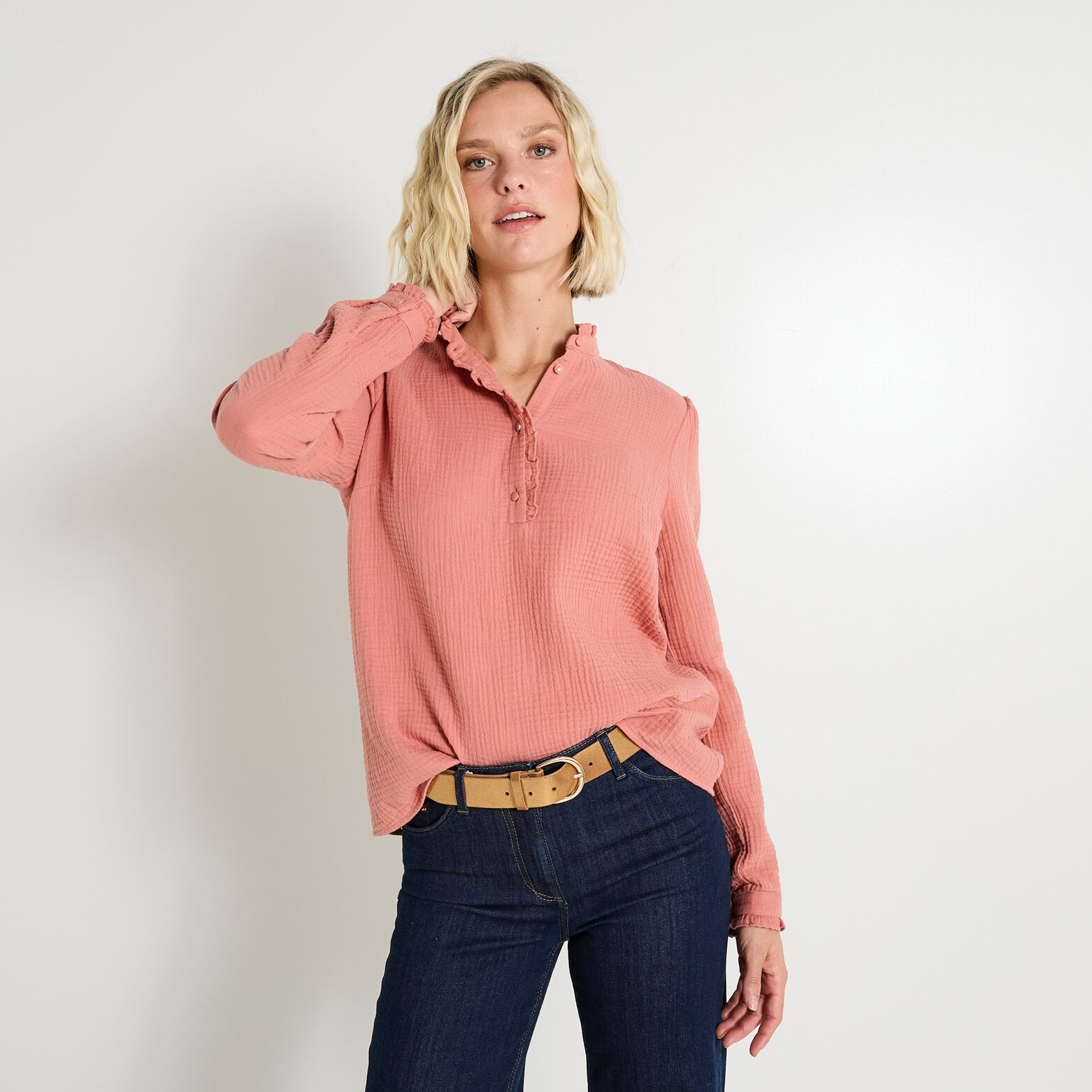 Blouse en gaze de coton femme