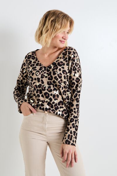 T-shirt imprimé léopard femme