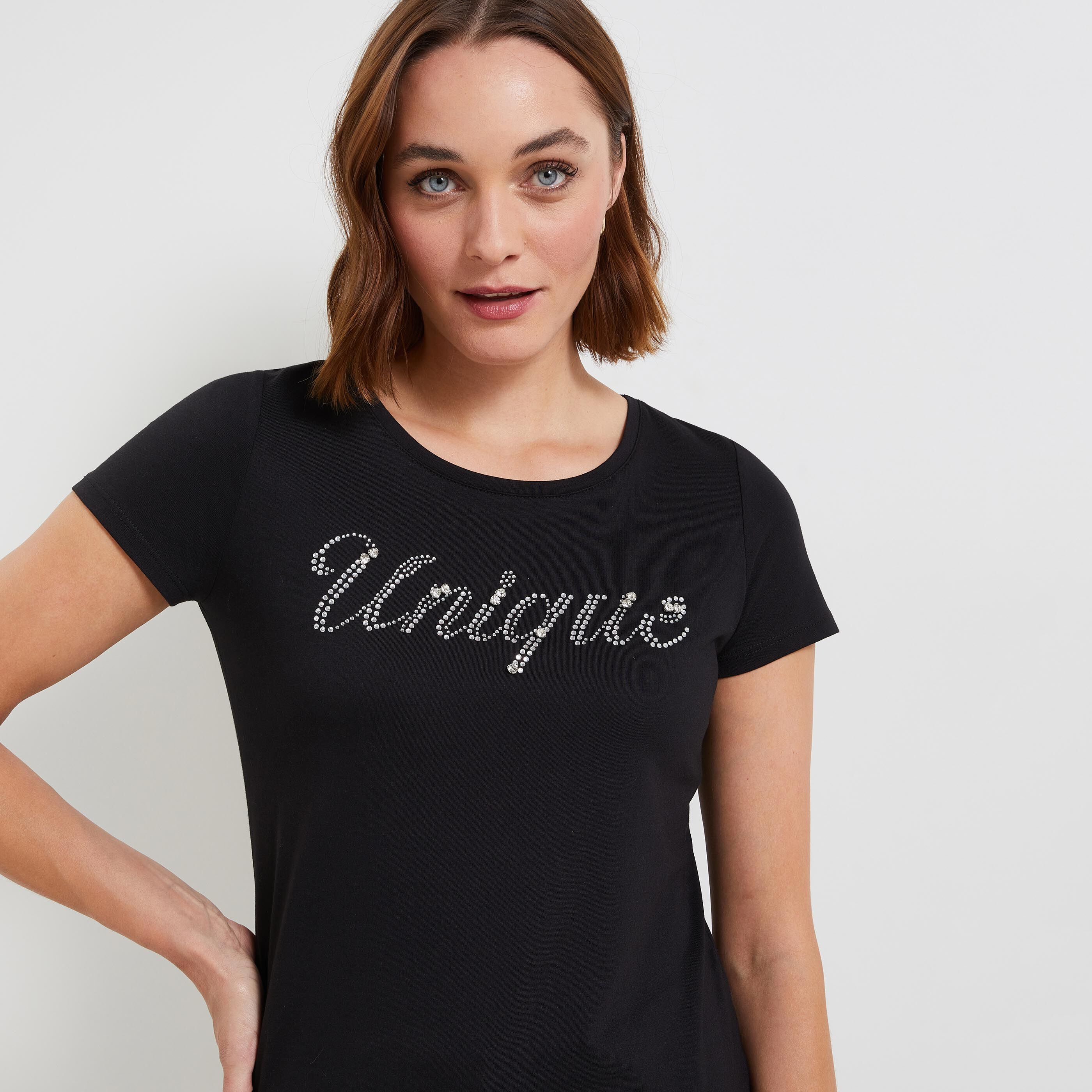 T shirt femme avec strass new arrivals