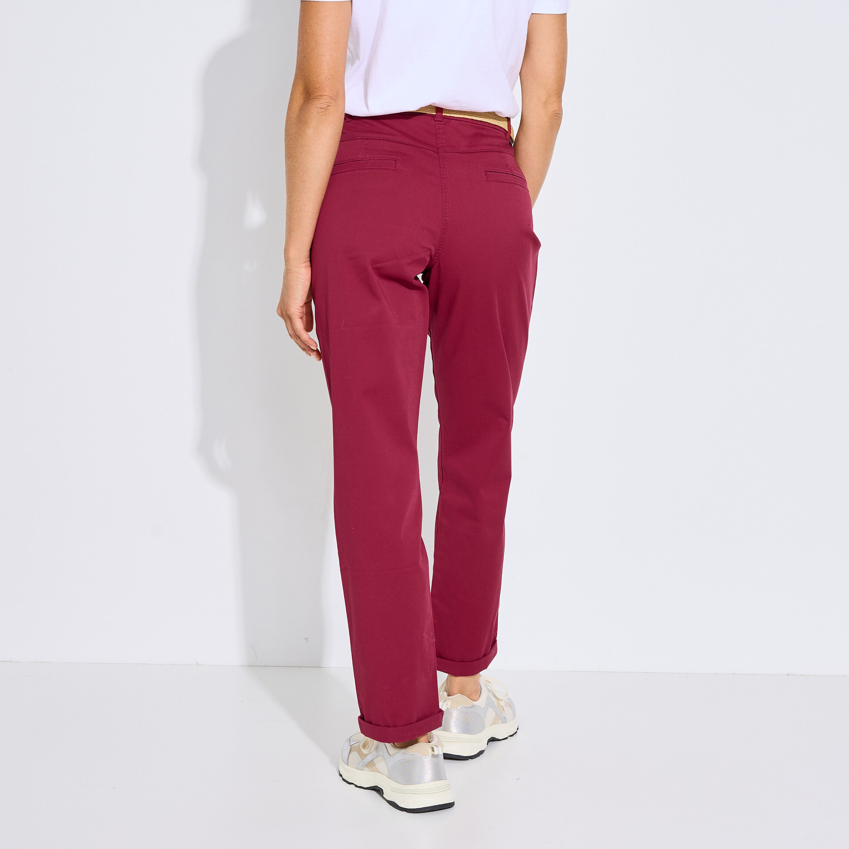 Pantalon chino avec ceinture femme