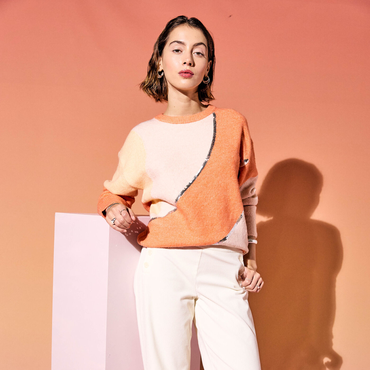 Pull col rond femme
