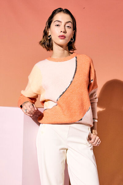 Pull col rond femme