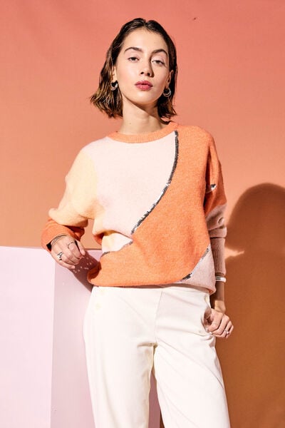 Pull col rond femme