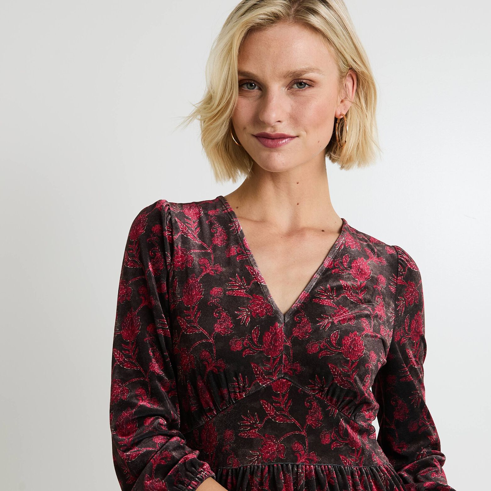 Robe manches 3/4 femme