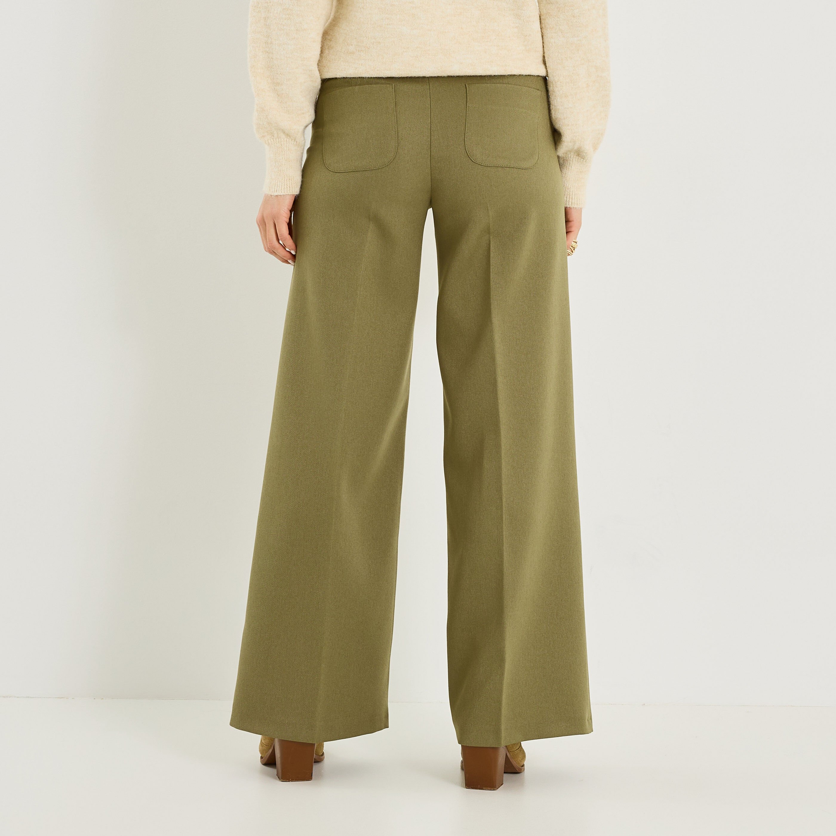 Pantalon tailleur large femme