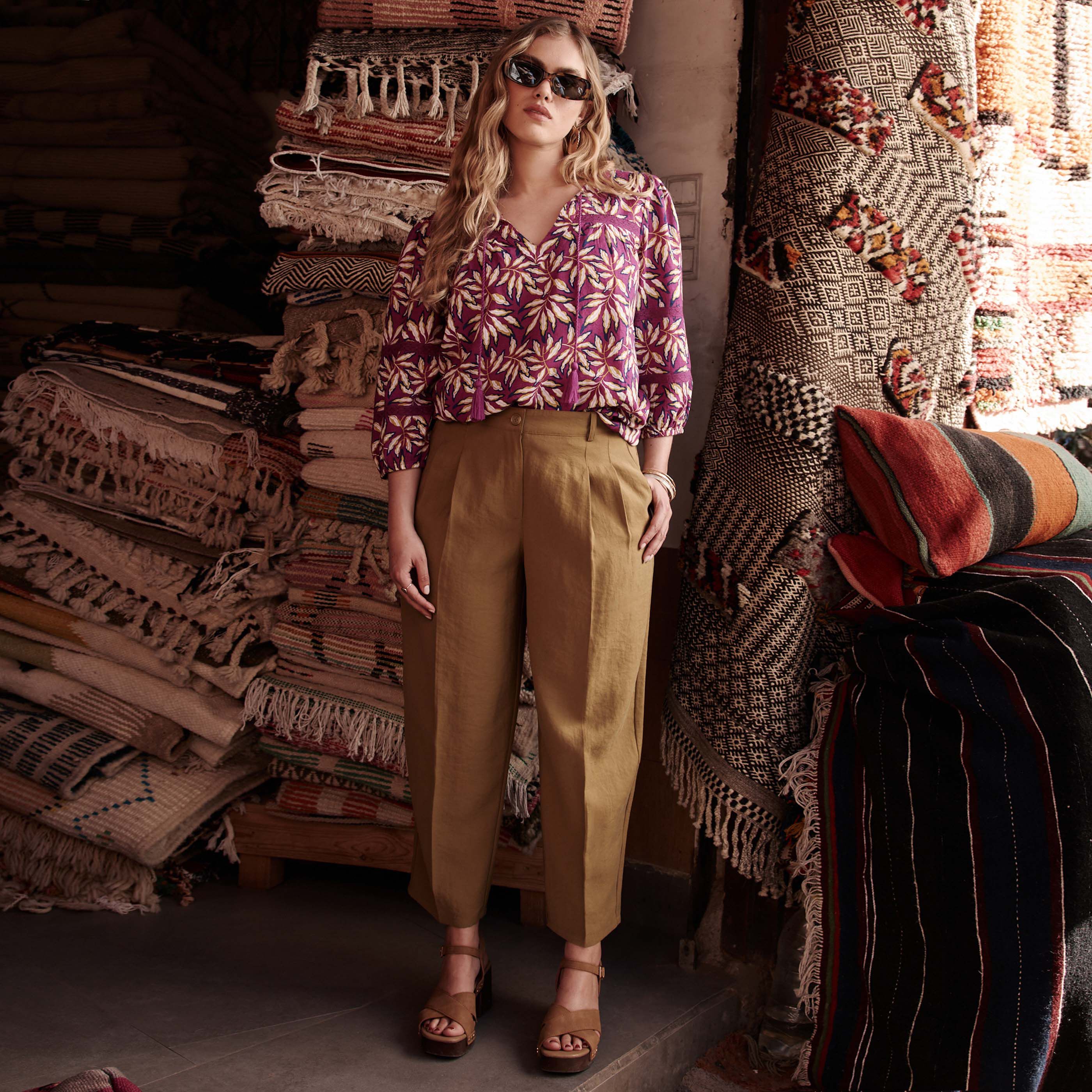 Pantalon ballon fluide femme