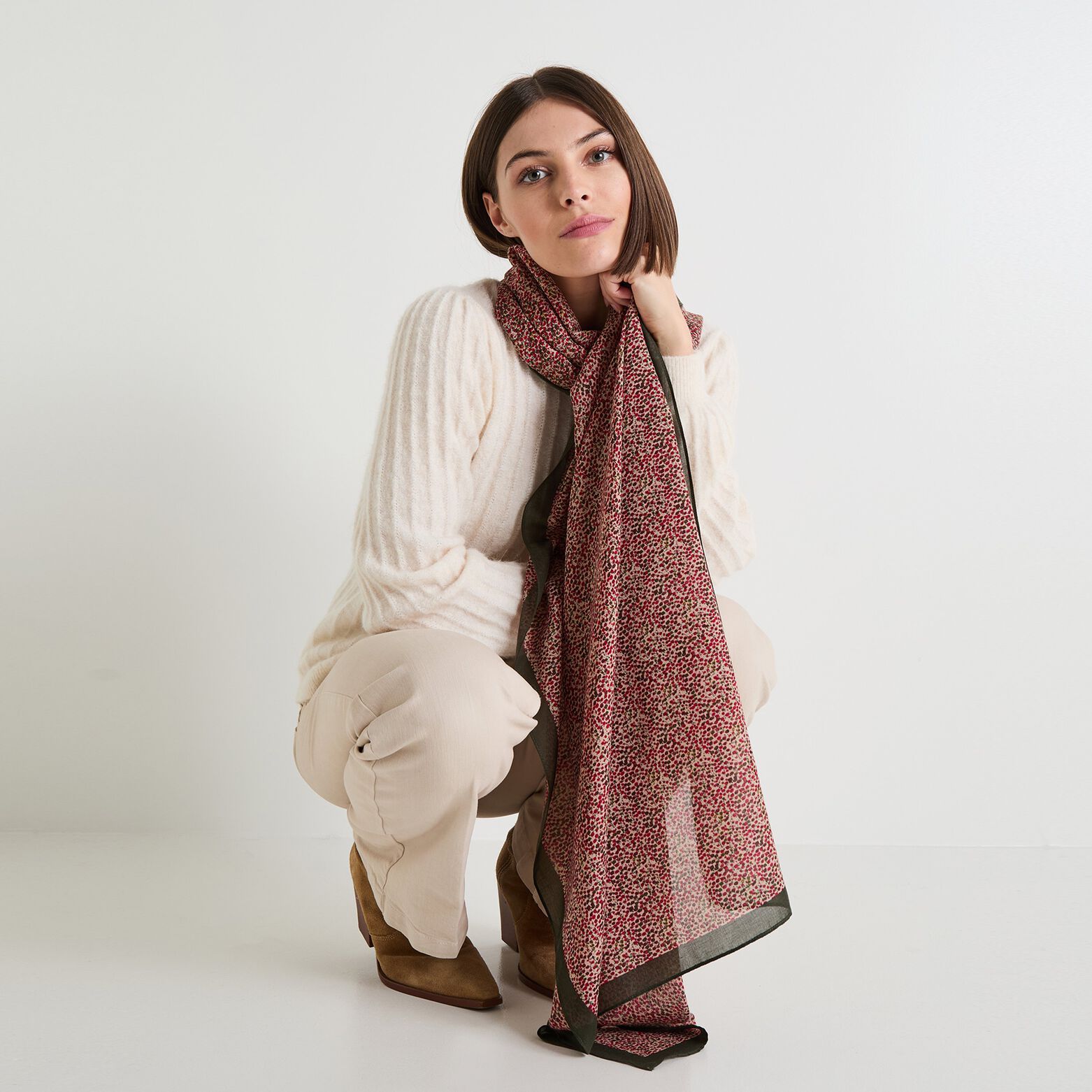 Étole longue imprimée femme