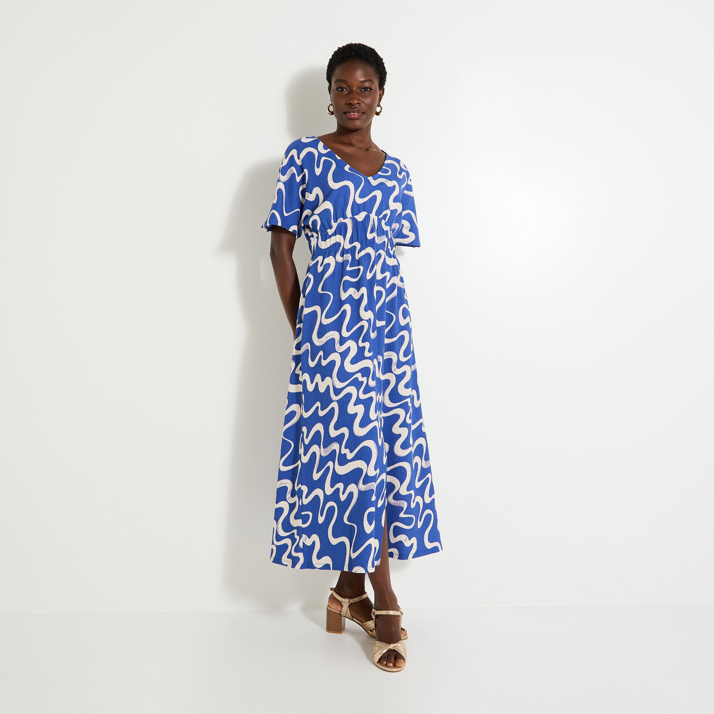 Robe longue en maille femme