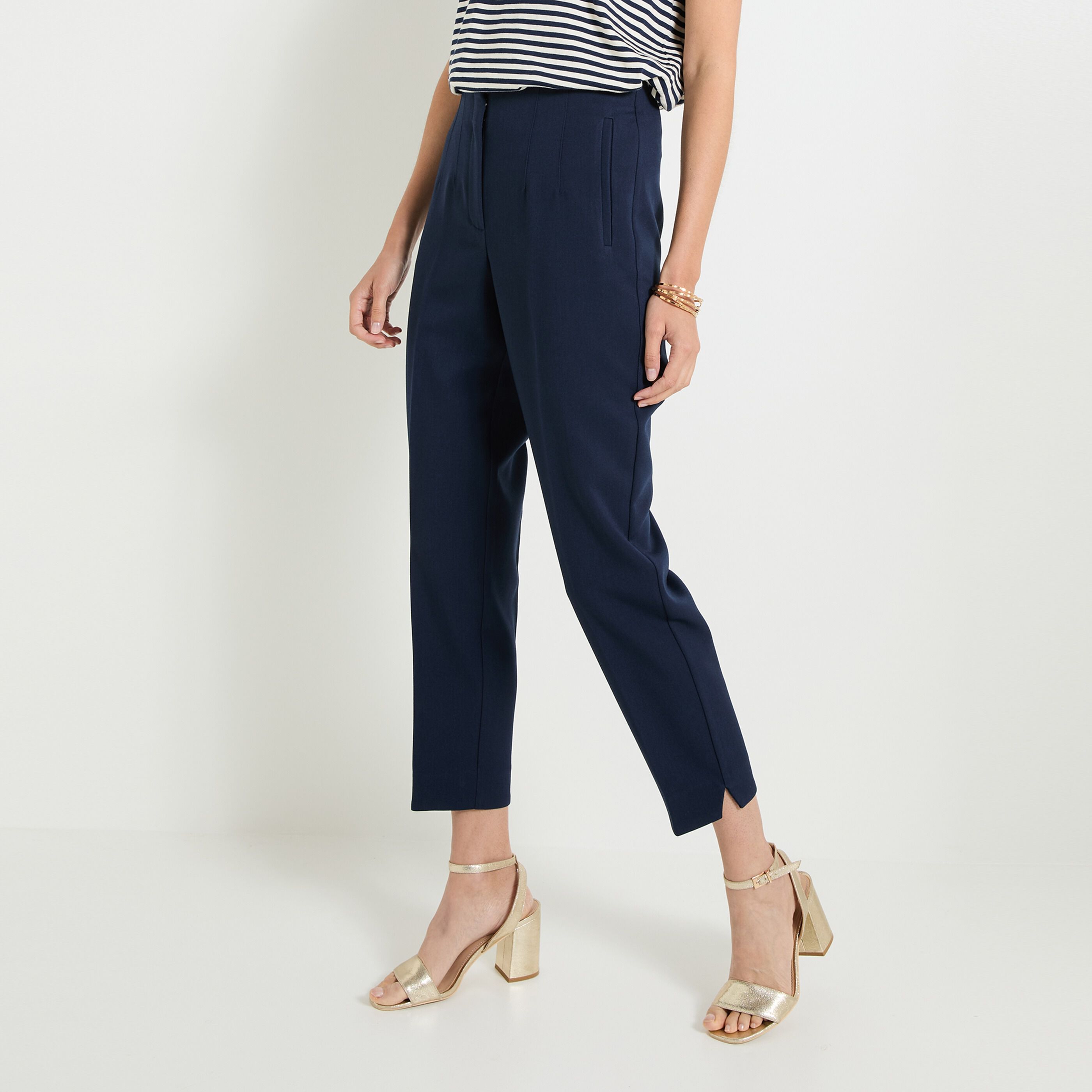 Pantalon taille haute femme