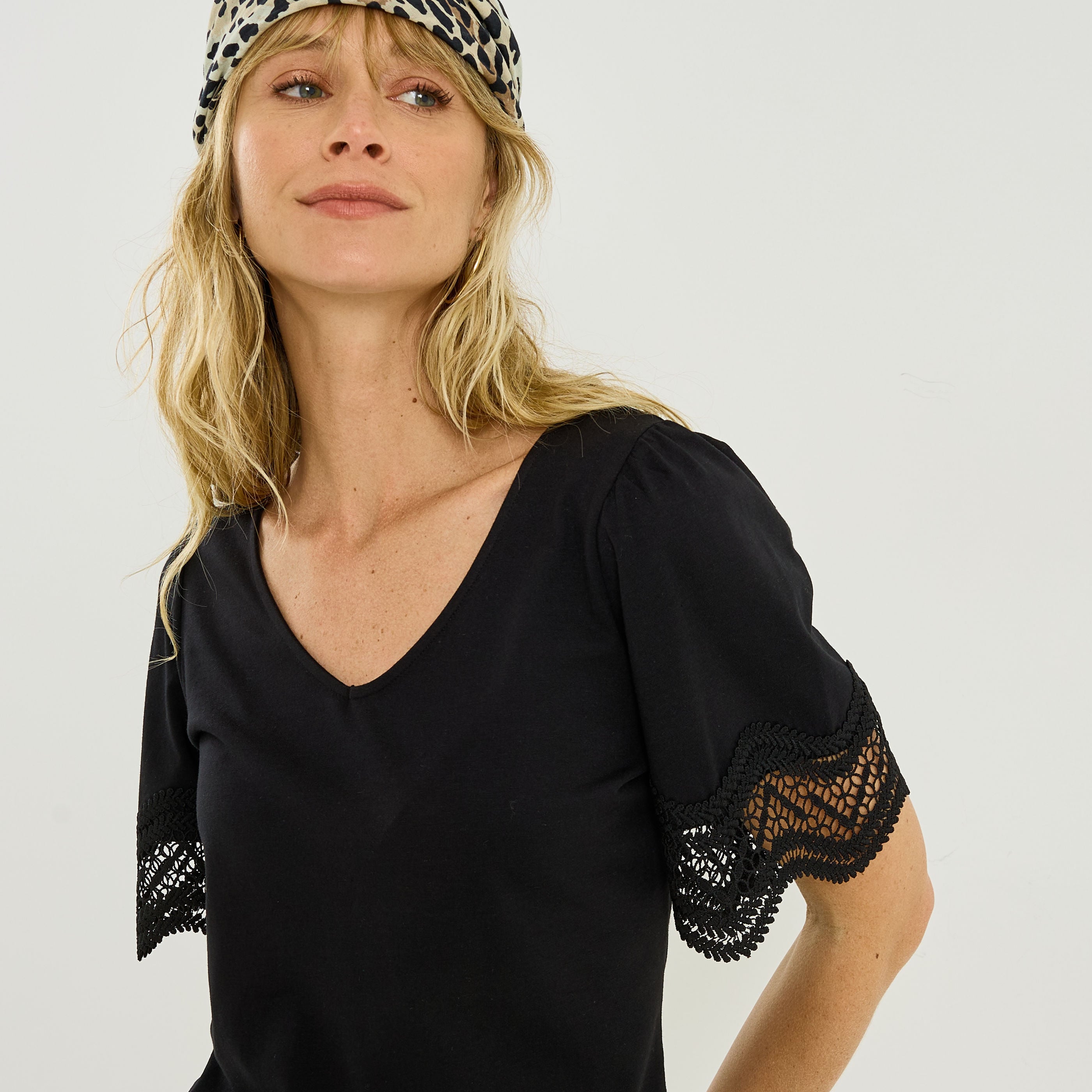 T-shirt col V femme