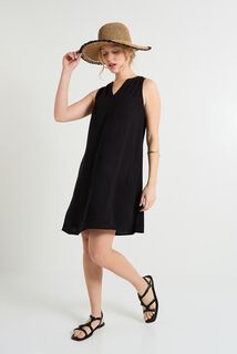 Robe courte en crépon femme
