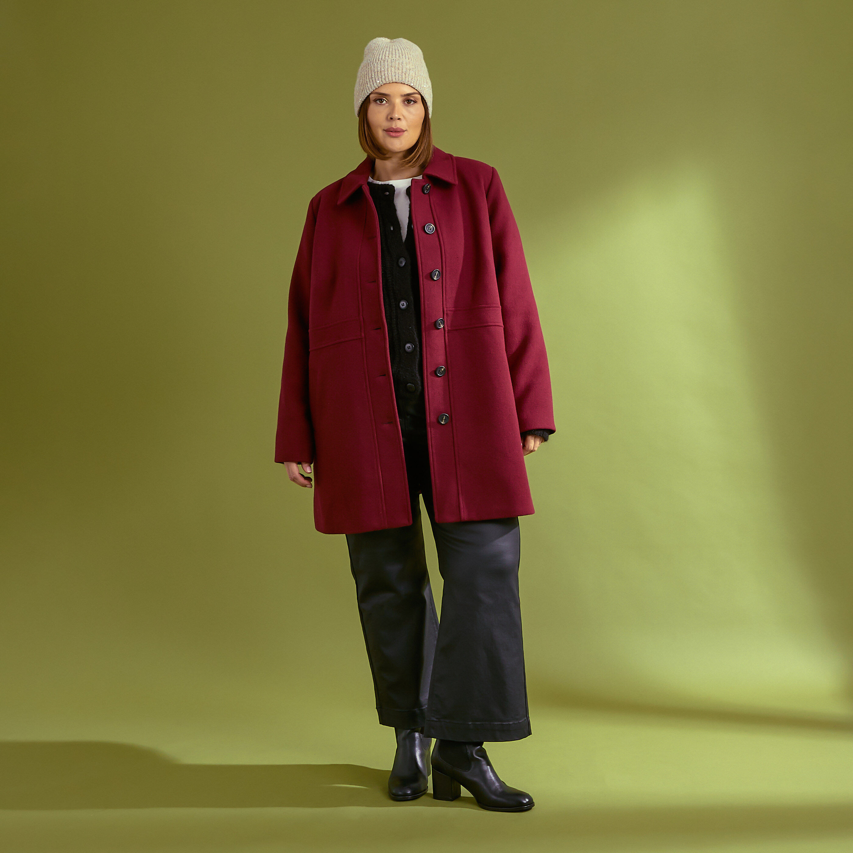 Manteau mi-long avec boutons femme