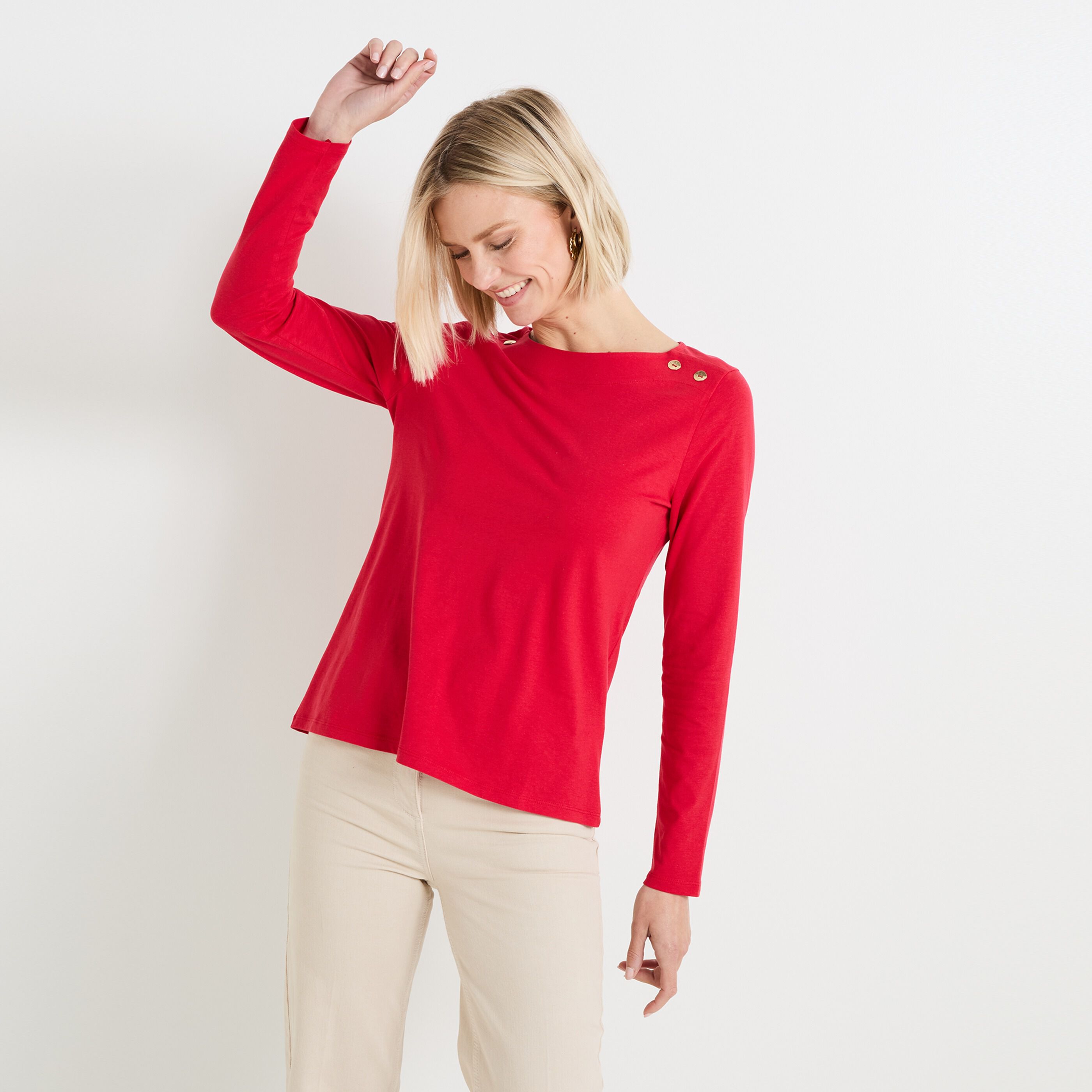 T shirt col bateau femme