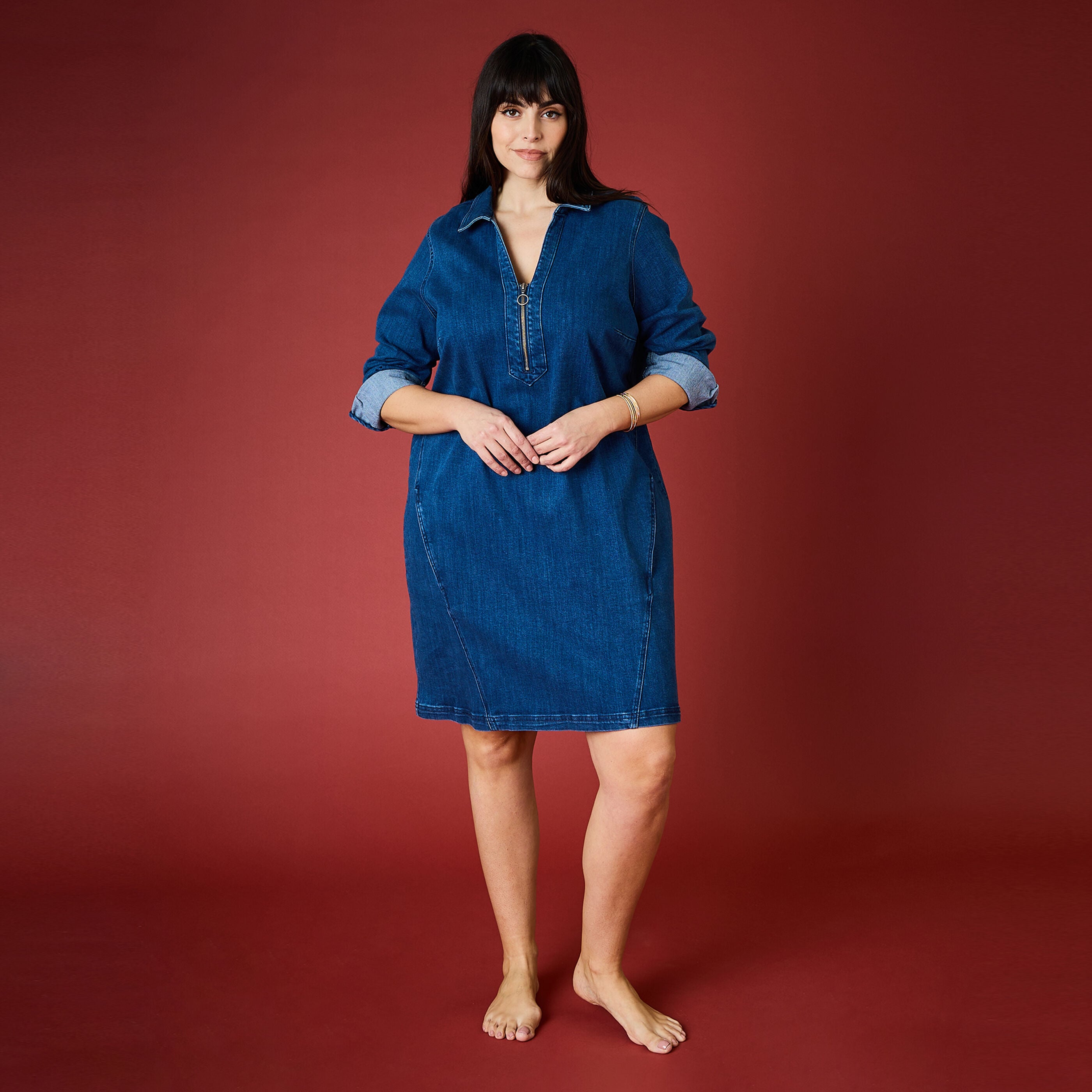Robe en denim femme