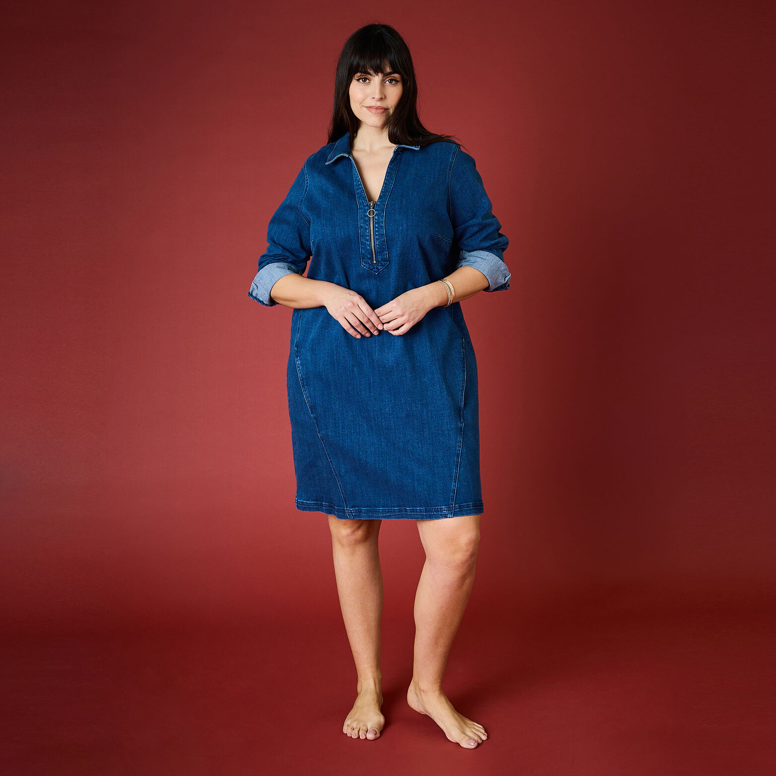 Robe en denim femme