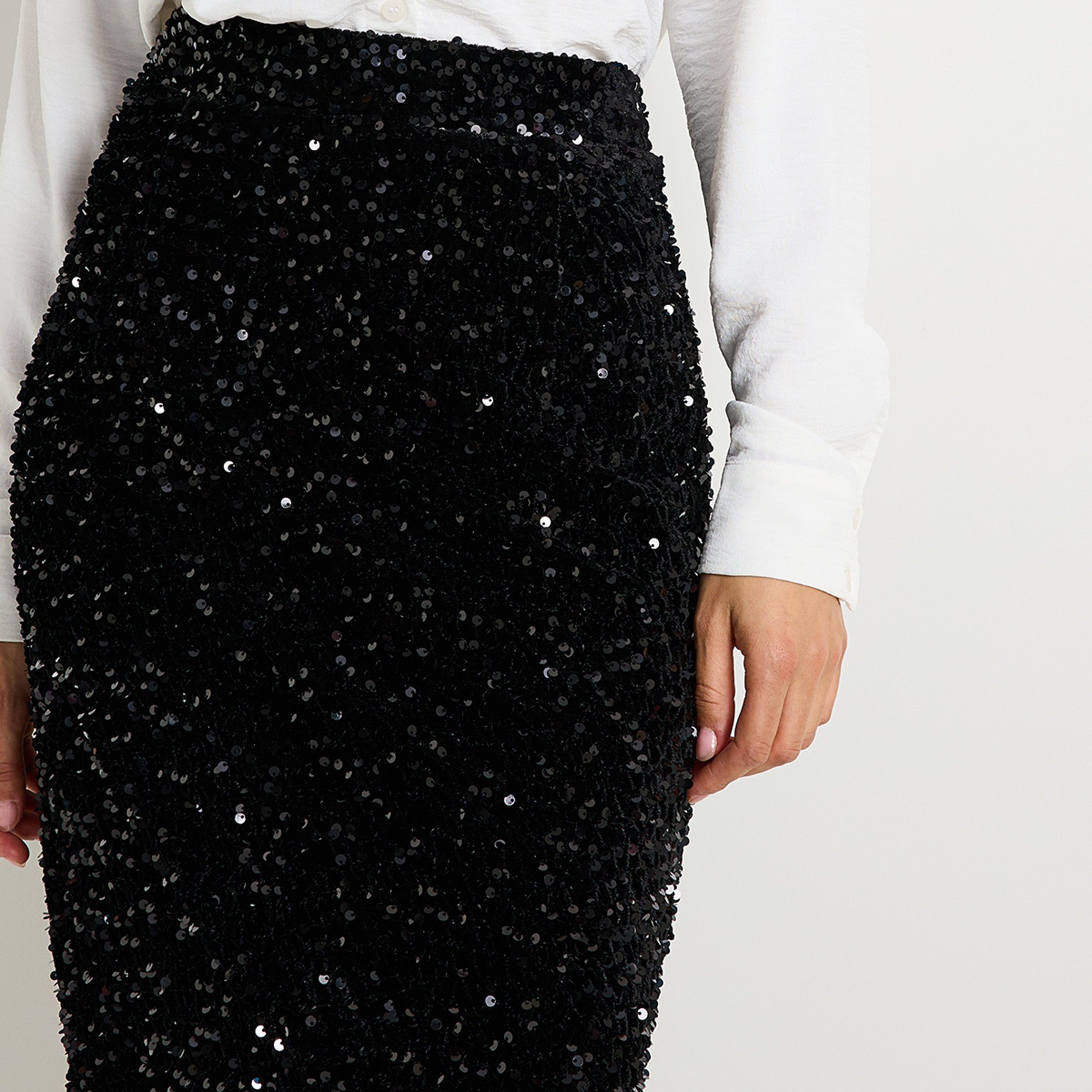 Jupe velours sequins femme