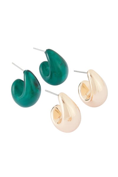 Set de 2 paires de boucles d'oreilles