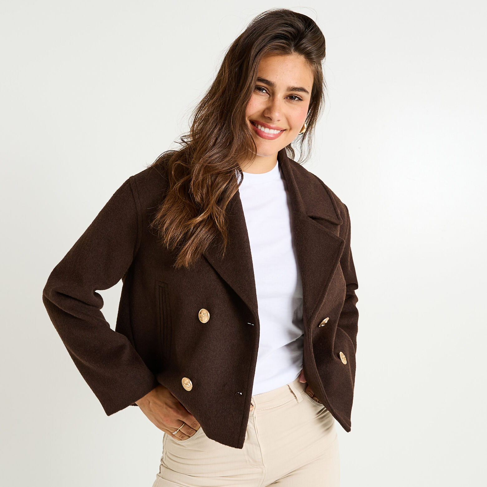 Caban court femme
