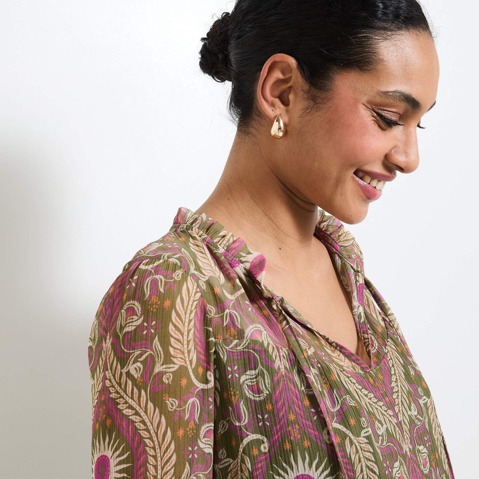 Blouse col V femme