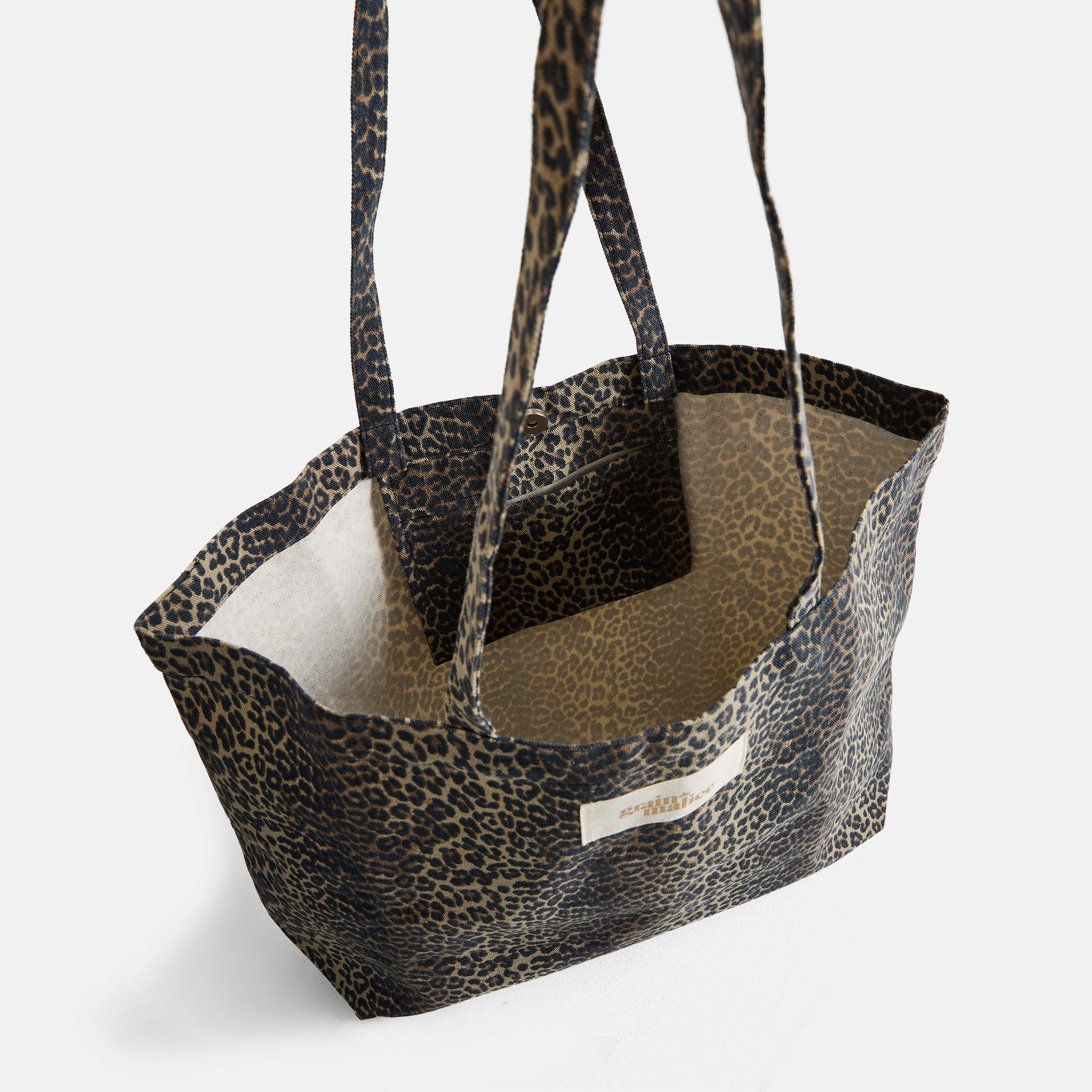 Tote bag imprim&eacute; l&eacute;opard femme