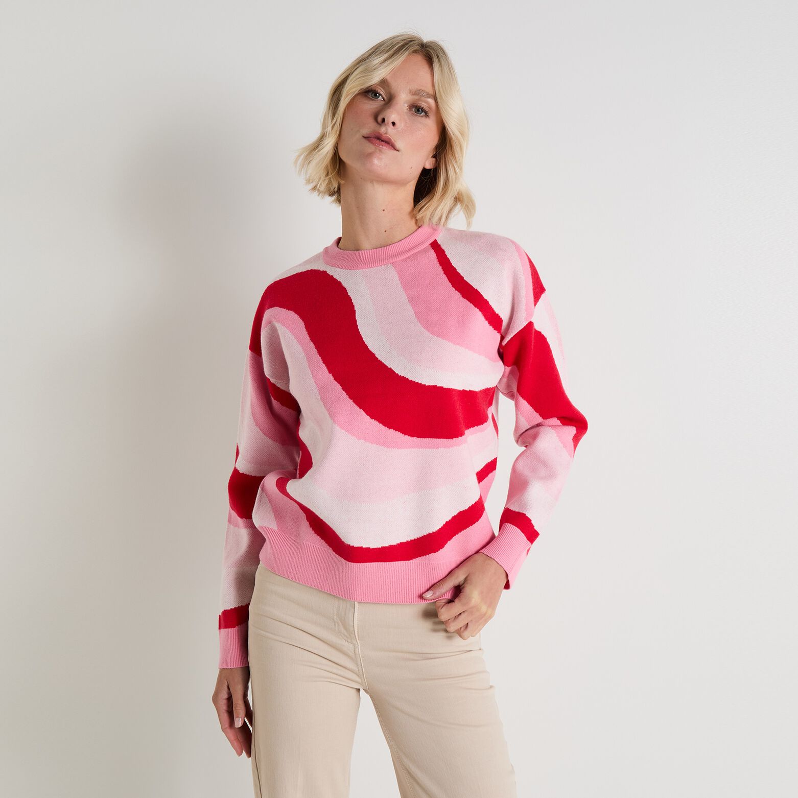 Pull col rond femme