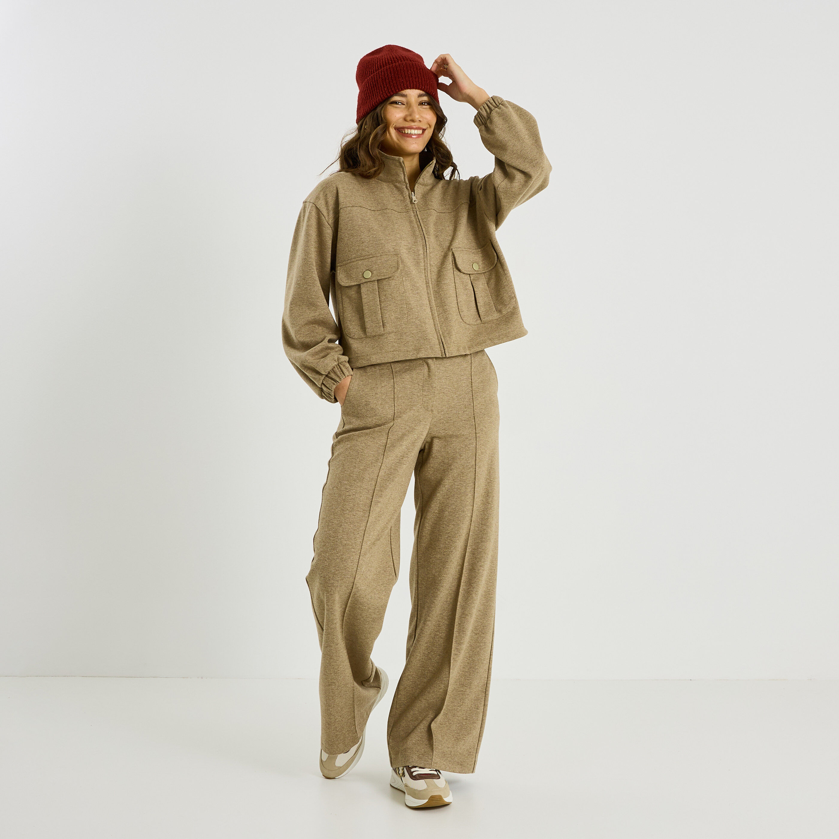 Blouson fluide col montant femme