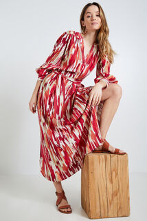 Robe longue imprimée femme