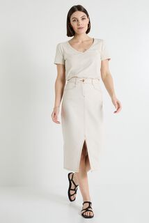 Jupe longue en denim femme