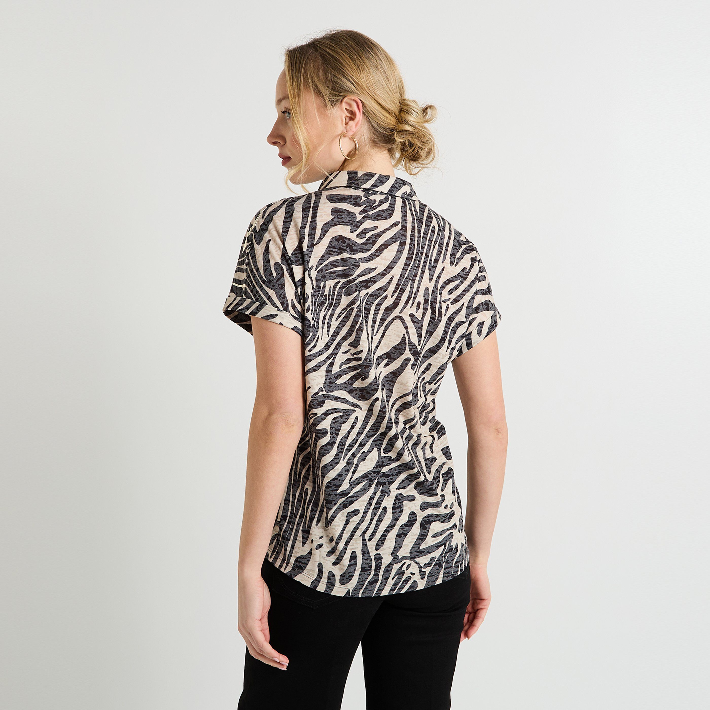 T-shirt col chemise femme