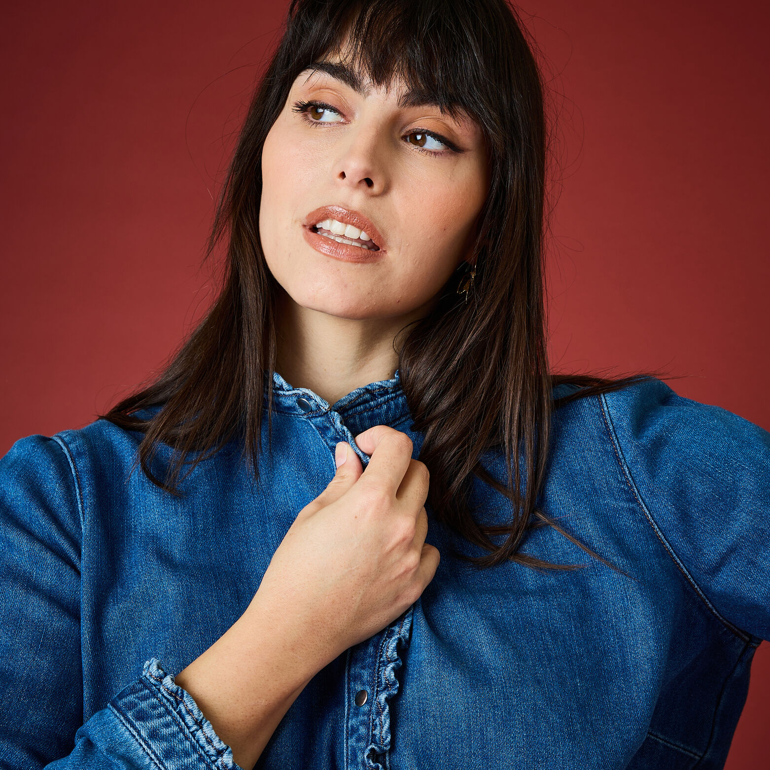 Blouse en denim femme