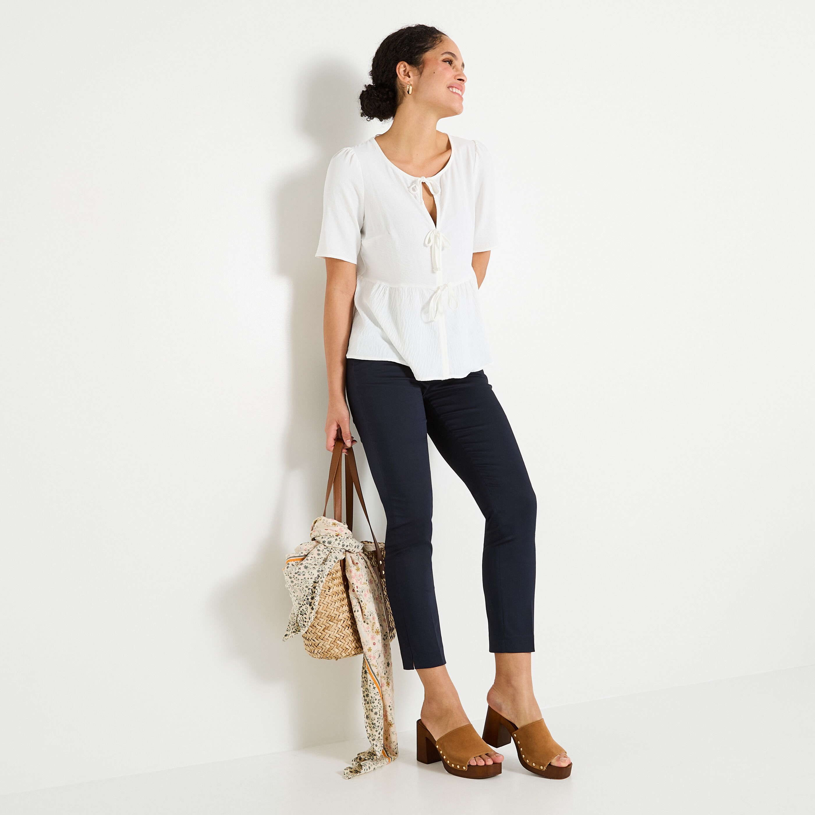 Pantalon tall raccourci femme