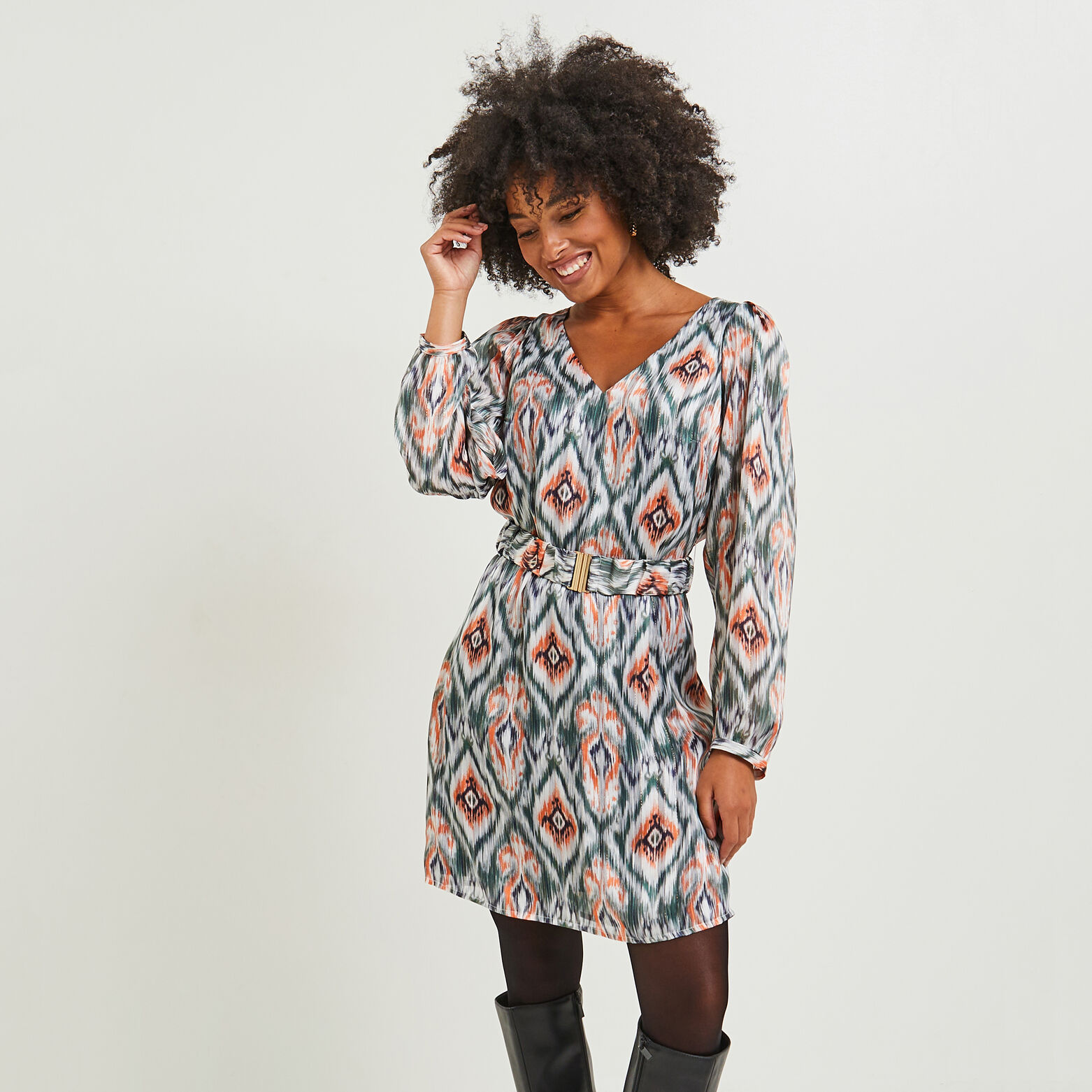 Robe col V femme