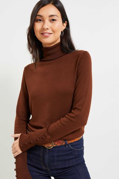 Pull col roulé femme