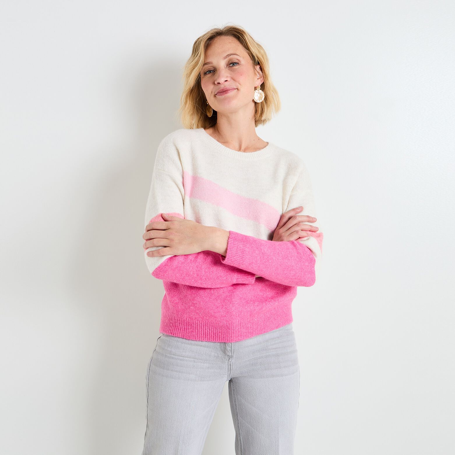 Pull col rond femme